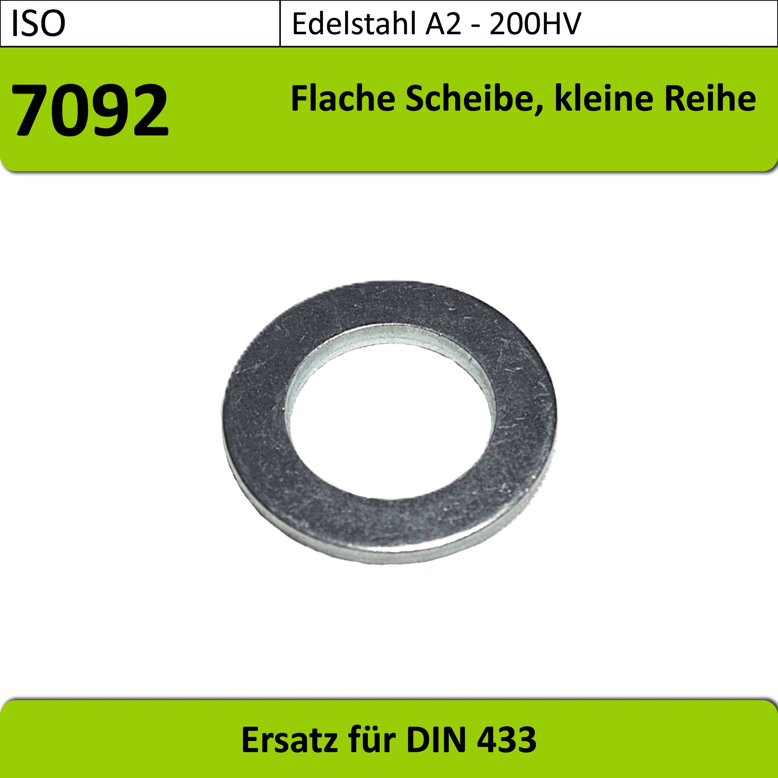 ISO 7092 - M3-M12 Scheibe Edelstahl A2, 200 HV, blank ISO 7092 - M3-M12 Scheibe Edelstahl A2, 200 HV, blank